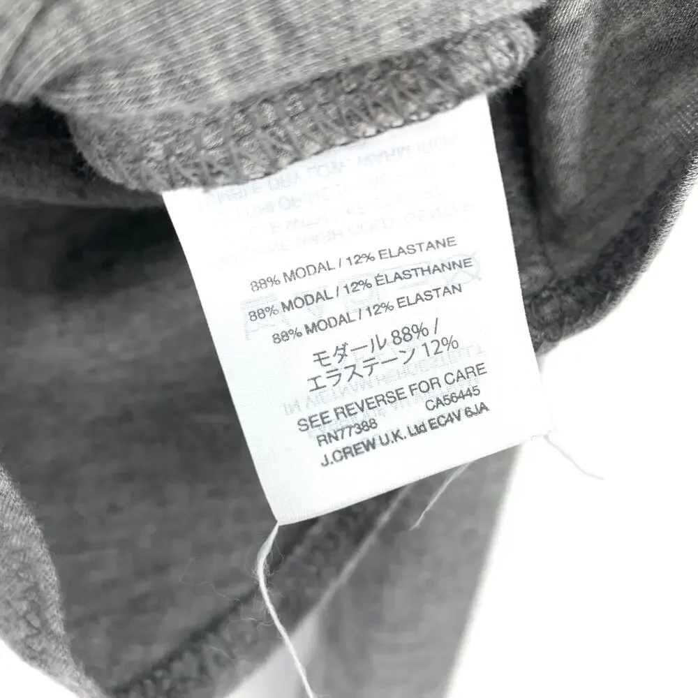 J. Crew Surplice Faux Wrap Neck Long Sleeve Bodysuit Womens Sz M Heather Gray